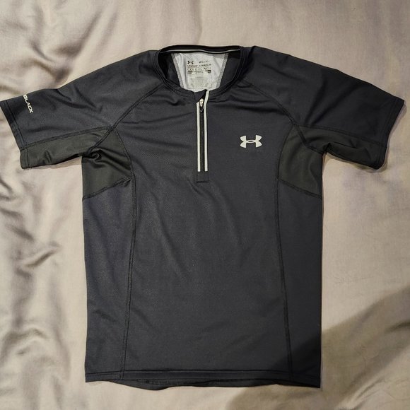 Under Armour Coldblack Heat Gear Short Sleeve 3/4 Zip Shirt - Picture 1 of 4